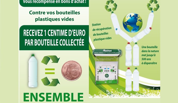 AUCHAN favorise l'économie circulaire : donner une 2ème vie à nos bouteilles !