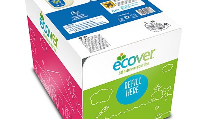 ECOVER proposes the most sustainable packaging on the market : Bag in Box